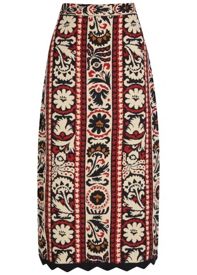 FARM RIO FARM RIO JACQUARD KNIT MIDI SKIRT