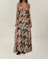 Farm Rio Jacquard Lurex Sleeveless Maxi Dress In Beige In Beige