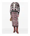 Farm Rio Patterned Silk Skirt In Multi