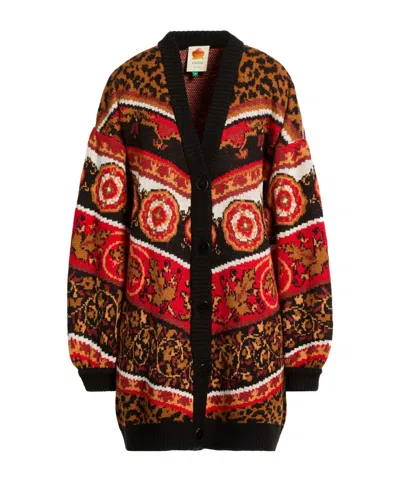 Farm Rio Jacquard-knit Cardigan In Multi