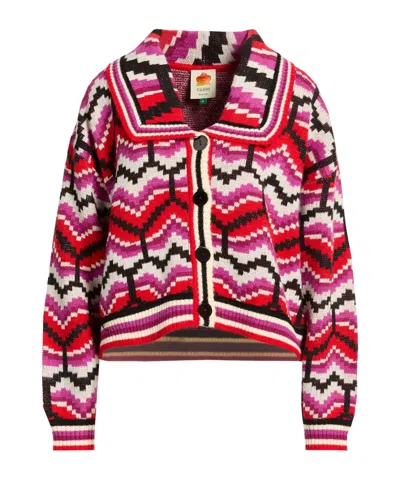 Farm Rio Jacquard-knit Cardigan In Multi
