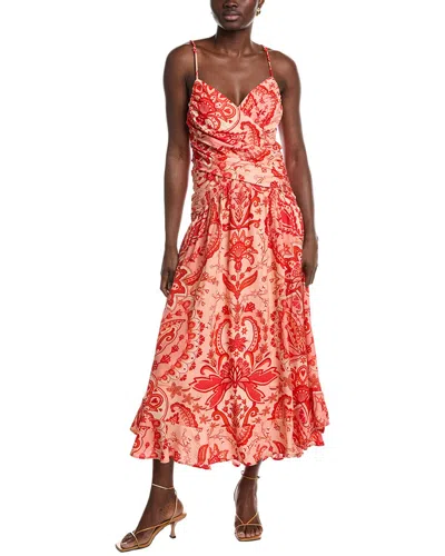 FARM RIO FARM RIO JAIPUR CROSSED OVER LINEN-BLEND MAXI DRESS