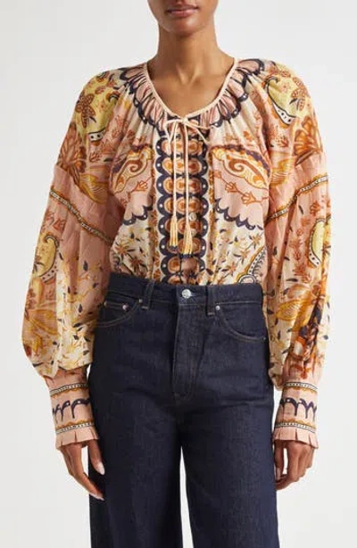 FARM RIO FARM RIO JAIPUR FLORAL PRINT POET BLOUSE