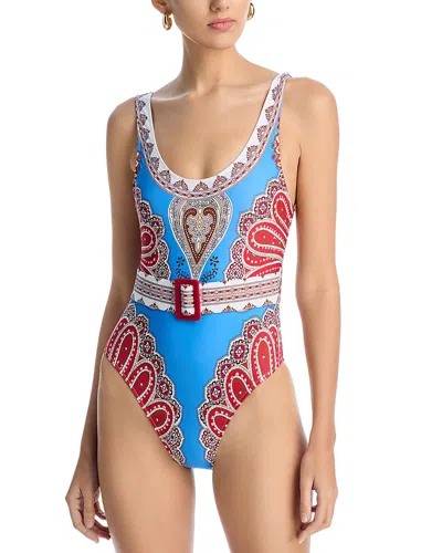 Farm Rio Jandaya Belted Swimsuit In Multi