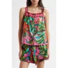 Farm Rio Jardin De Reve Wavy Trim Top In Jardin De Reve Multi