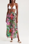 Farm Rio Jardin De Reve Cotton Cover-up Midi Skirt
