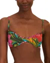 Farm Rio Jardin De Reve Floral Print Bikini Top In Jardin De Reve Multicolor