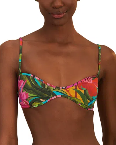 Farm Rio Jardin De Reve Floral Print Bikini Top In Jardin De Reve Multicolor