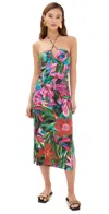 Farm Rio Jardin De Reve Multicolor Strapless Midi Dress Jardin De Reve Multicolor In Jardin De Reve Multicolor
