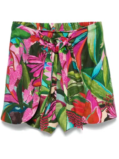 Farm Rio Jardin De Reve Shorts In Pink