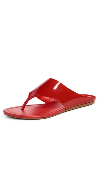 Farm Rio Jelly Thong Flat Sandals Scarlet In Red