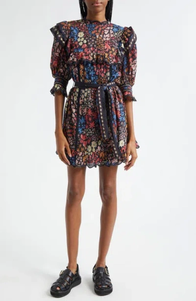 Farm Rio Jujus Garden Black Mini Dress Jujus Garden Black