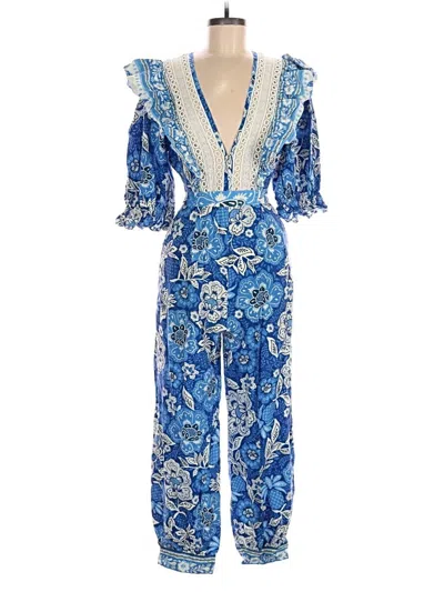Pre-owned Farm Rio Jumpsuit In Blue