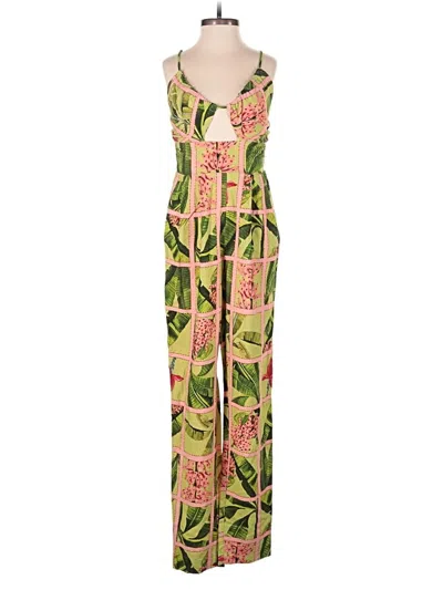 Pre-owned Farm Rio Jumpsuit In Green