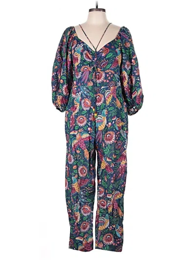 Pre-owned Farm Rio Jumpsuit In Green