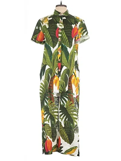 Pre-owned Farm Rio Jumpsuit In Green