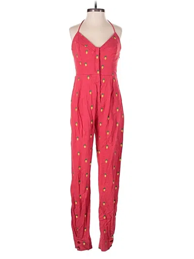 Pre-owned Farm Rio Jumpsuit In Red