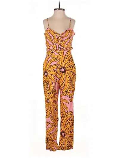 Pre-owned Farm Rio Jumpsuit In Yellow
