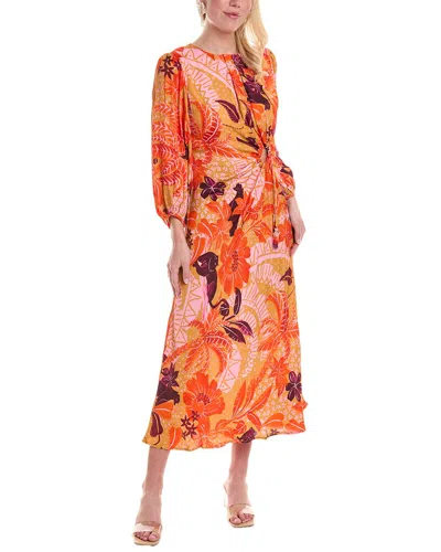 Farm Rio Women's Jungle Panther Shift Midi-dress In Orange