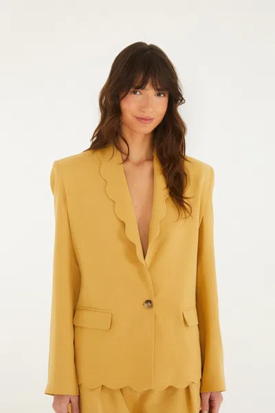 Farm Rio Khaki Blazer In Brown