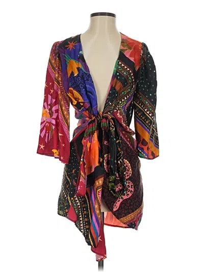 Pre-owned Farm Rio Kimono In Orange