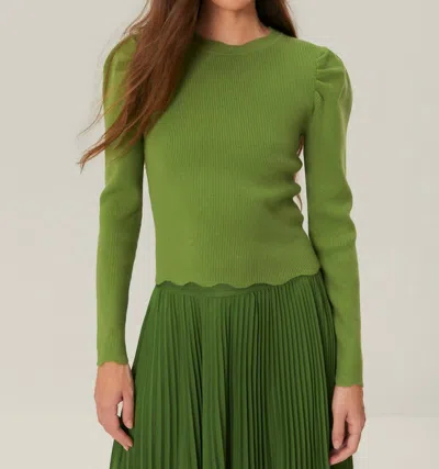 Farm Rio Knit Blouse In Green
