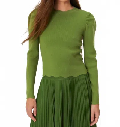 Farm Rio Knit Blouse In Green