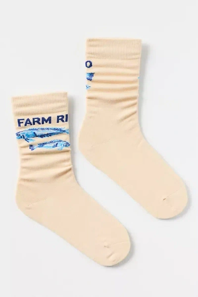 Farm Rio Knit Icon Crew Socks In Neutral