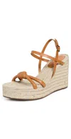 Farm Rio Knot Wedge Sandals Camel In Camel