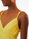 Farm Rio Knotted-strap Ruffled Maxi Dress In Yellow