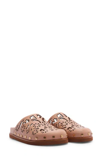 Farm Rio Lace Anatomic Leather Flat Mule In Brown