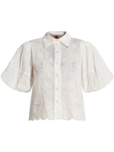 Farm Rio Lace Blouse In White