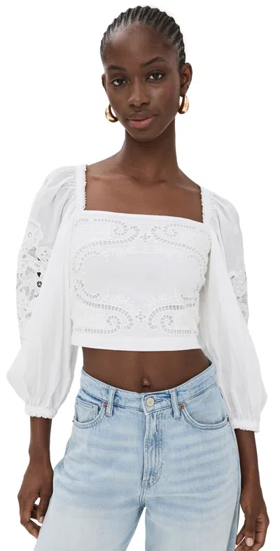 Farm Rio Lace Blouse White