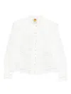Farm Rio Lace Embroidered Top In White