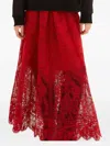 Farm Rio Lace Maxi Skirt In Red
