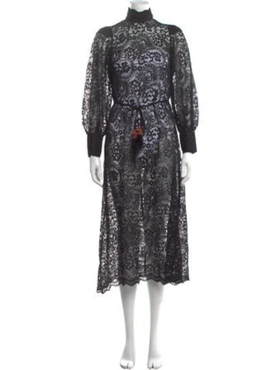 Pre-owned Farm Rio Lace Midi Length Dress W/ Tags In Multicolor
