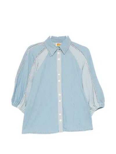 Farm Rio Lace Panelled Shirt In Multi