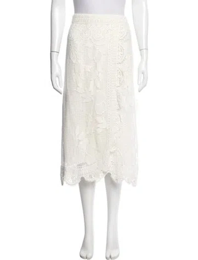 Pre-owned Farm Rio Lace Pattern Long Skirt In Neutral