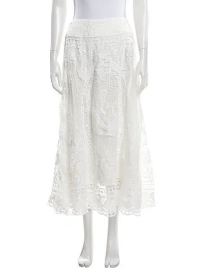 Pre-owned Farm Rio Lace Pattern Long Skirt W/ Tags In Neutral