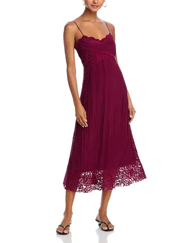 Farm Rio Lace Empire Waist Dress In Purple