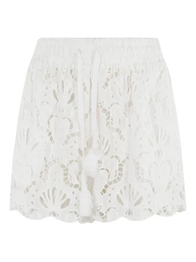 Farm Rio Laced Shorts In White