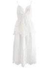 Farm Rio Laise Cotton-poplin Midi Dress In White