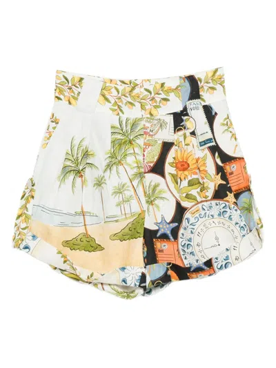 Farm Rio Latin Trip Scarves Shorts In Multi