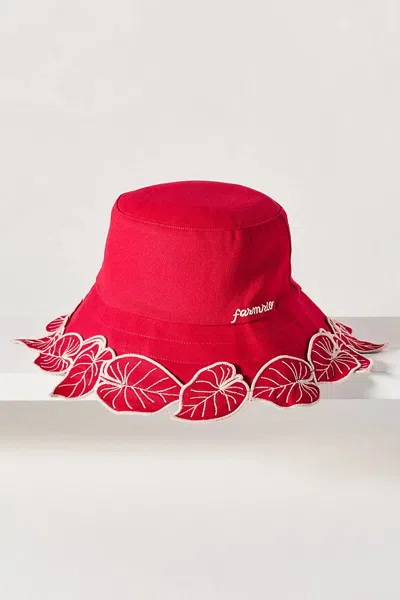 Farm Rio Leaf Trim Bucket Hat In Pink