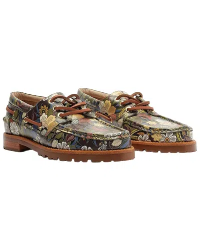 Farm Rio Leather Boat Shoe In Brown