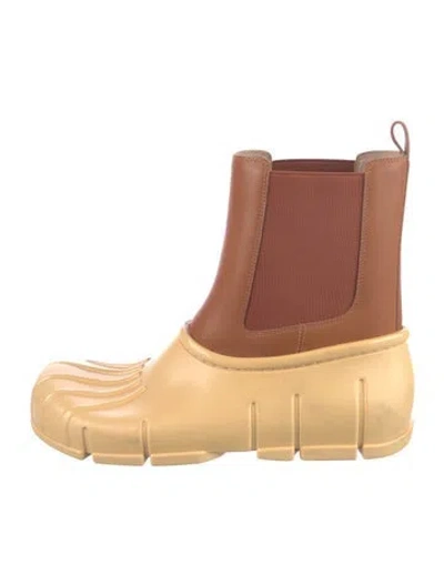 Pre-owned Farm Rio Leather Chelsea Boots In Brown