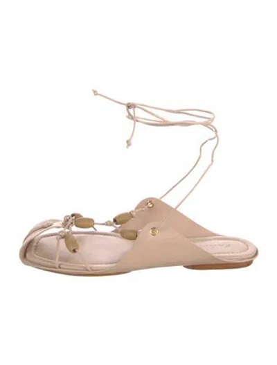 Pre-owned Farm Rio Leather Gladiator Sandals In Multi