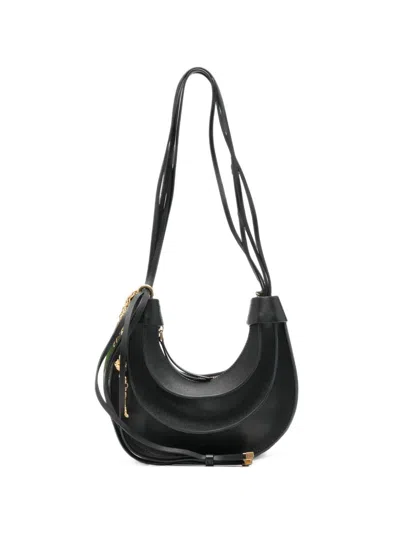 Farm Rio Leather Hobo Banana Bag In Black