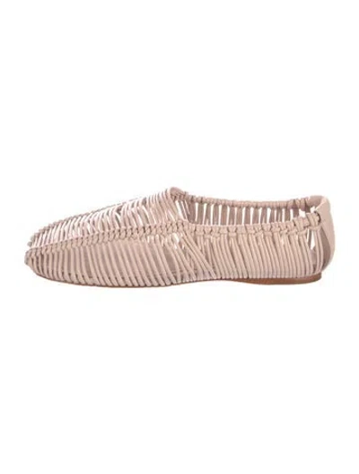 Pre-owned Farm Rio Leather Patterned Flats In Pink