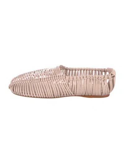 Pre-owned Farm Rio Leather Printed Ballet Flats In Pink